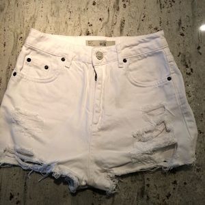 TOPSHOP MOTO MOM white high waist Shorts US size 4